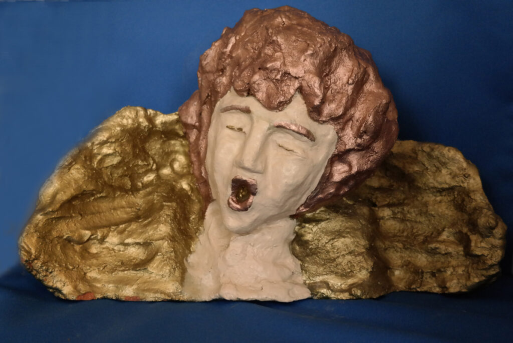 ein Engel für Gudrun - roter und weisser Ton